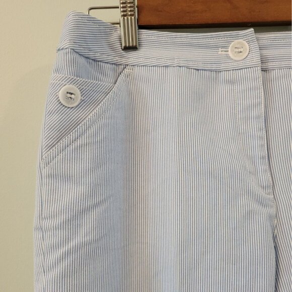 Abbie Mags Pinstripe Wide Leg Capri Pants Size 10 - Picture 5 of 9